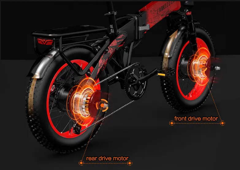 Bicicleta electrica de doble motor LANKELEISI X2000 MAX 2000W
